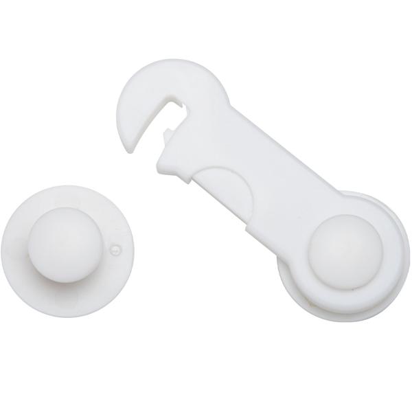 Baby-Sicherungen klebend (10er-Set) – Kindersicherung für Schubladen, Schranktüren & Vitrinen – Mit 3M-Klebepads, weiss