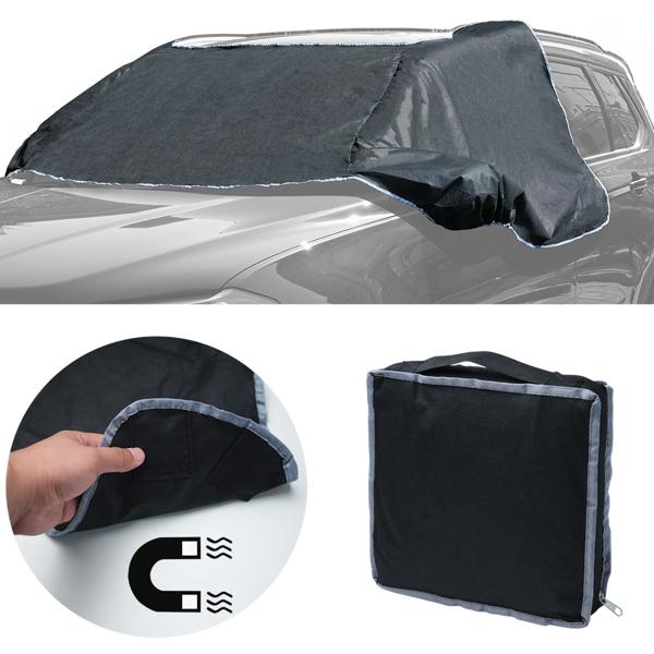 3er-Set Autoscheibenabdeckung - Seitenscheibenschutz, Magnet-Befestigung, universell passend - 270x94 cm - Winter & Sommer UV-Schutz