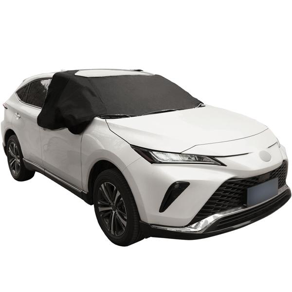 Autoscheibenabdeckung für die Windschutzscheibe, Magnet-Befestigung, 270 x 94 cm, Schützt auch Seitenscheiben, Spiegel und Schloss vor Eis und Schnee