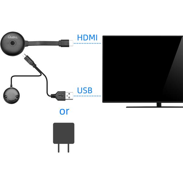 WLAN HDMI 4K Streaming-Empfänger Dongle, Drahtloser SmartMedia Player, AirPlay, DLNA, Miracast, iOS, MacOS, Airplay, Android, für TV, Monitor, Beamer