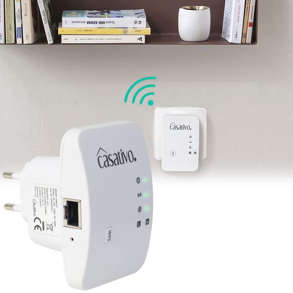 Mini-WLAN-Repeater 300 Mbit/s mit WPS-Funktion – WiFi-Verstärker mit LAN-Anschluss & 2,4 GHz – Einfache Einrichtung