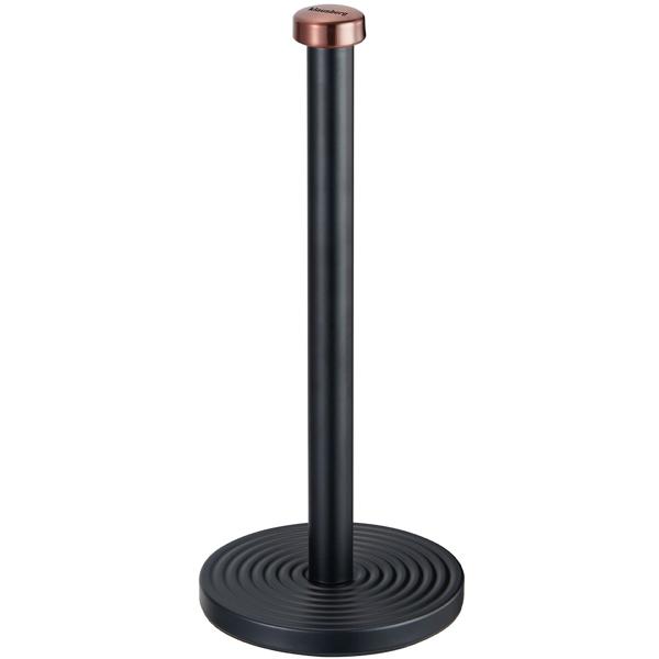 Küchenrollenhalter Design schwarz-roségold - Sicherer Stand, einhändig abreissbar & edler Look - Aus pulverbeschichtetem Metall, 15 x 35,5 cm