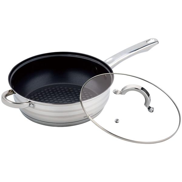 6-teiliges Edelstahl Kochtopf Set: Glasdeckel & silberne Design-Griffe - Elegantes Premium-Kochgeschirr für anspruchsvolle Köche und alle Herdarten