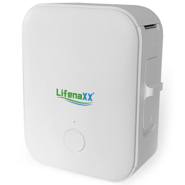 Mobiler Akku Thermo Etikettendrucker, 12mm - weiss, App Design, inkl. Etiketten - kabelloser Labeldrucker, Etiketten Beschriften, Einfache Bedienung