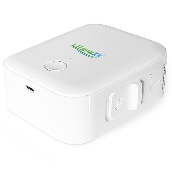 Mobiler Akku Thermo Etikettendrucker, 12mm - weiss, App Design, inkl. Etiketten - kabelloser Labeldrucker, Etiketten Beschriften, Einfache Bedienung