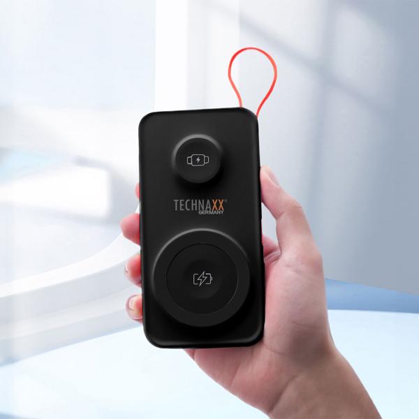 3in1 Wireless Powerbank 10000mAh, MagSafe-komp. , Kabellose Magnetische Power Bank mit USB-C, Akkupack für iPhone 12, 13, 14, 15, Apple Watch