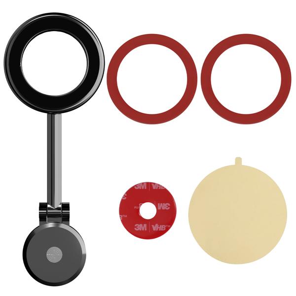 3er-Set Hochwertige Handy KFZ-Halterung MagSafe komp., chrom-schwarz glänzend, 360° drehbar, sichere magnetische Befestigung für Ihr iPhone