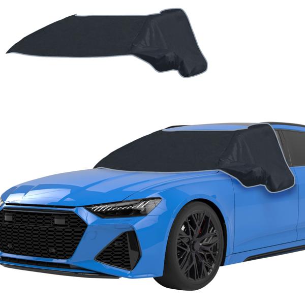 2er-Set Autoscheibenabdeckung mit Seitenscheibenschutz - Magnet-Befestigung 270x94cm - Windschutzscheibe, Spiegel, Schloss - Nie wieder Kratzen