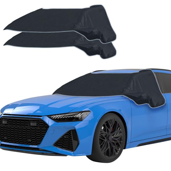 3er-Set Autoscheibenabdeckung - Seitenscheibenschutz, Magnet-Befestigung, universell passend - 270x94 cm - Winter & Sommer UV-Schutz