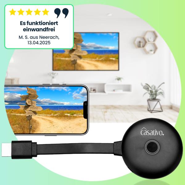 2er-Set WLAN-HDMI-4K-Streaming-Empfänger Dongle, Drahtloser SmartMedia Player, AirPlay, DLNA, Miracast, iOS, MacOS, Airplay, Android, für TV, Monitor, Beamer