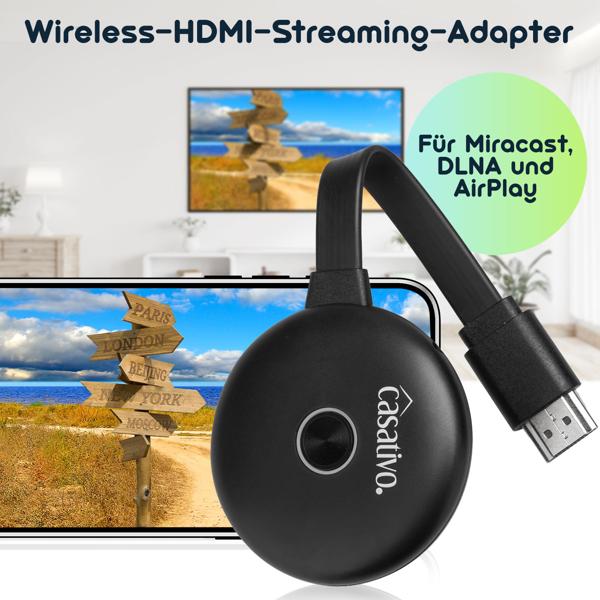 2er-Set WLAN-HDMI-4K-Streaming-Empfänger Dongle, Drahtloser SmartMedia Player, AirPlay, DLNA, Miracast, iOS, MacOS, Airplay, Android, für TV, Monitor, Beamer
