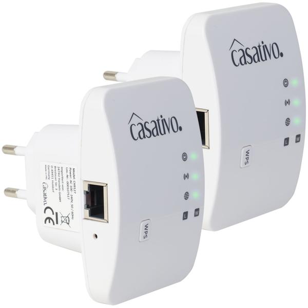 2er-Set Mini-WLAN-Repeater mit WPS-Funktion, 300 Mbit/s, LAN-Anschluss & 2,4 GHz, Verstärkt das WLAN-Signal & erweitert die Reichweite