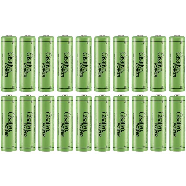 20er Pack AA Akkus 2700 mAh mit Case - Wiederaufladbare NiMH Batterien für Kameras Spielzeug Fernbedienungen - 1.2V - bis 1000 Ladezyklen