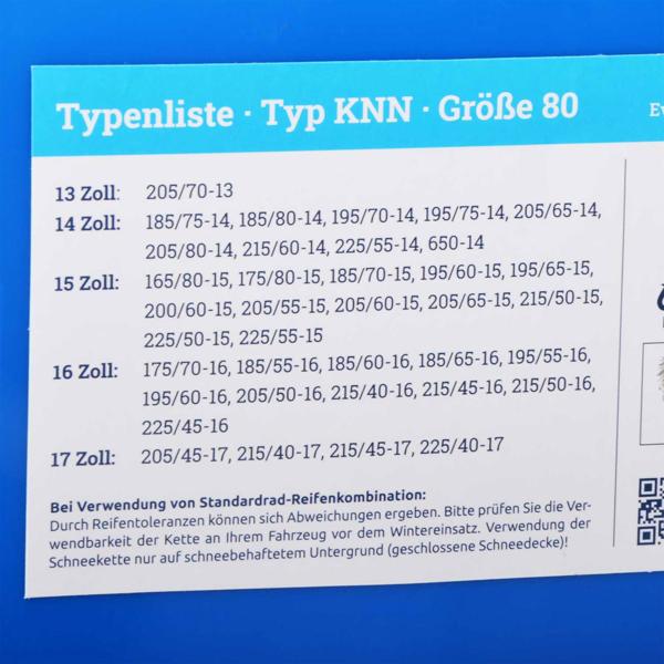 Schneeketten 9mm - Einfache & schnelle Montage für Grip auf Schnee & Eis - Feingliedrige Spurkreuzkette 13"-17", 175-225mm - TÜV/GS Ö-Norm zertifiziert