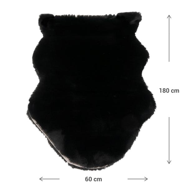XL Kuschelfell schwarz: 180x60cm, weiches Kunstfell & Wildlederimitat - flauschiger Teppich, Bettvorleger & Deko – Edle Gemütlichkeit für Ihr Zuhause