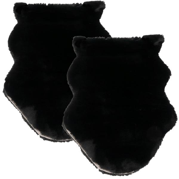 2er-Set Grosses Kuschelfell - Kunstfell & Wildlederimitat - Schwarz, 180x60 cm - Weich, flauschig, 800 g/m² Polyester - Teppich, Bettvorleger, Wanddekoration