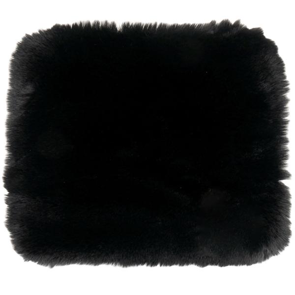 Kuschelfell Schwarz - Flauschig weiches Kunstfell & Wildlederimitat - 38x38 cm, 800 g/m² Polyester, 120 g/m² Wildlederimitat - Sitzauflage & Deko