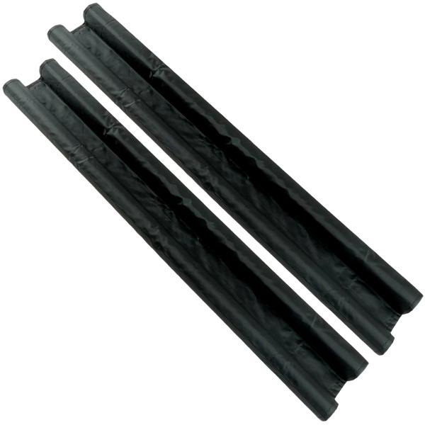 2er-Set Zugluftstopper für Türen - Doppeldichtung gegen Wärmeverlust & Heizkosten - 86x4 cm Schwarz - Einfache Montage, schwingt mit Türe