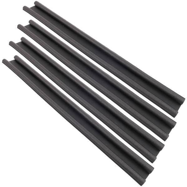 4er-Set Zugluftstopper Schwarz mit Doppeldichtung für Türen - Senkt Heizkosten & schützt vor Wärmeverlusten - 95x4cm - Einfache Montage, schwingt mit