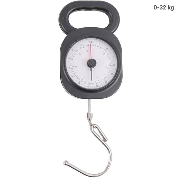 Analoge Kofferwaage - schützt vor Übergepäck am Flughafen, vermeidet Zusatzkosten - bis 32 kg, Anzeige in kg und Pfund - zuverlässiger als Personenwaagen