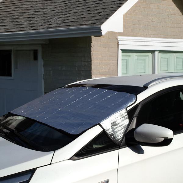 Windschutzscheibenabdeckung 2er-Set - Laschen Befestigung Schutz vor Eis, Frost, Schnee & Hitze - 200 x 70 cm, faltbar - universell für PKW, SUV