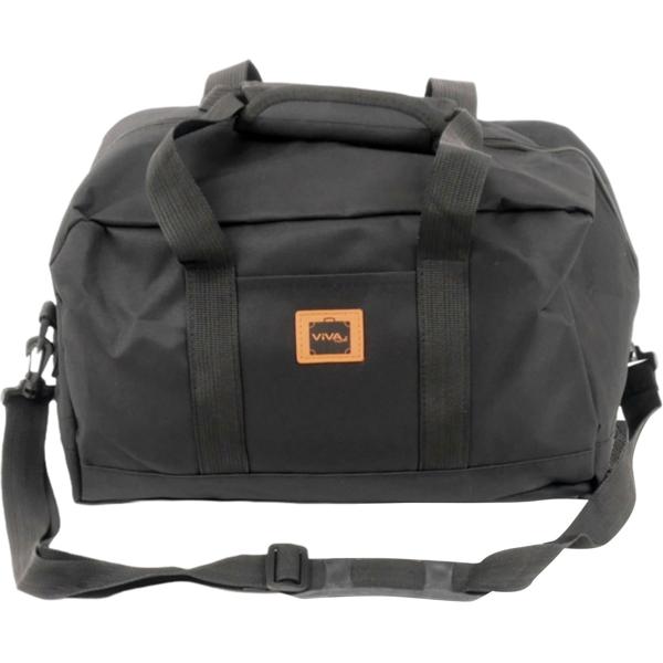 Robuste Reisetasche - Handgepäck-Format für Flugreisen & Urlaub - schwarz, 35x20x20cm, faltbar, Polyester - mit Schulterriemen & Seitentasche