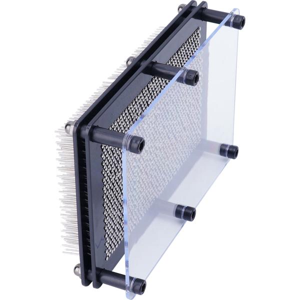 2er-Set 3D Nagelbilder - Faszinierende Reliefs & positive Abdrücke Ihrer Hände - 2160 Metallstifte, Acrylglas-Abdeckung, 124x176x78mm - schwarz/silber