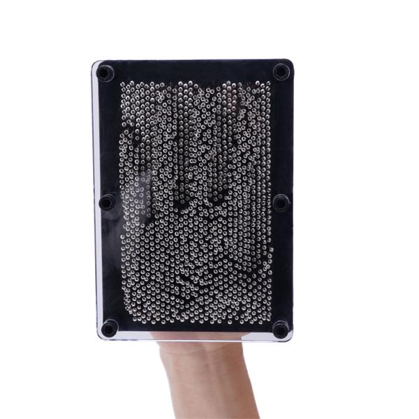 2er-Set 3D Nagelbilder - Faszinierende Reliefs & positive Abdrücke Ihrer Hände - 2160 Metallstifte, Acrylglas-Abdeckung, 124x176x78mm - schwarz/silber