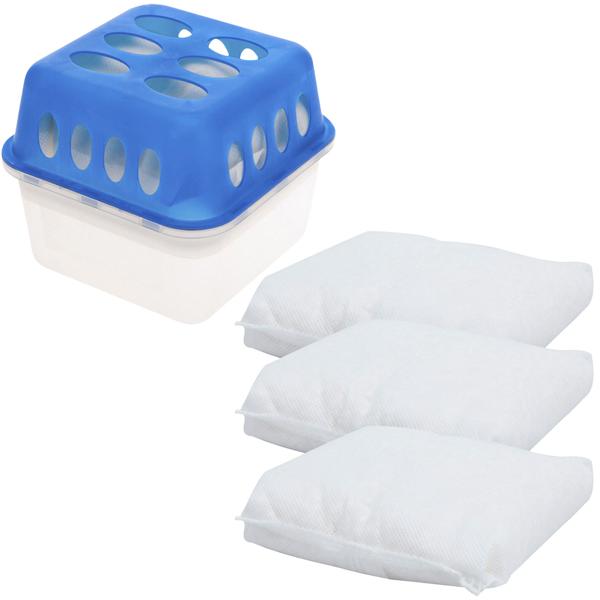 Luftentfeuchter Box mit 5 x 400g Nachfüll Granulat, Schimmel und Geruchsschutz, Raumentfeuchter für die Wohnung, Autos, Keller 