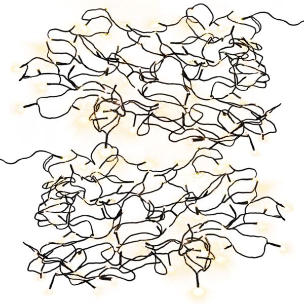 2er-Set LED Lichterkette - warmweiss 100 LEDs, 8 Lichtmodi - 11,2m, IP44 Spritzwassergeschützt für Garten, Terrasse, Balkon & Weihnachtsdeko