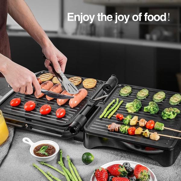 Kontaktgrill für Panini, Toasts, Steaks, Fisch und Gemüse, 2000 Watt
