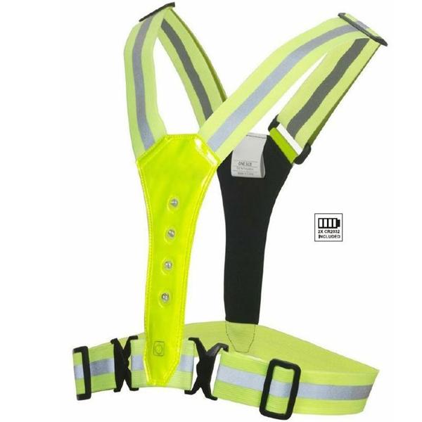 Hochsichtbare Sicherheitsweste in Neongelb, 3 Leuchtmodi, wasserfest & verstellbar – Gürtelweste ideal für Jogger, Radfahrer & Outdoor-Sport bei Dunkelheit
