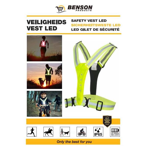 Hochsichtbare Sicherheitsweste in Neongelb, 3 Leuchtmodi, wasserfest & verstellbar – Gürtelweste ideal für Jogger, Radfahrer & Outdoor-Sport bei Dunkelheit