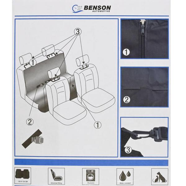 Auto Rücksitzabdeckung für Tierhaare & Schmutz - Wasserabweisend, leicht zu reinigen & passend für die meisten Fahrzeuge - 130x135cm Nylon 600D Schwarz