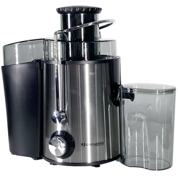 Schnell-Entsafter, Edelstahl/ABS, silber/schwarz – Elektrischer Zentrifugal-Entsafter, hohe Saftausbeute, 600 ml Kapazität