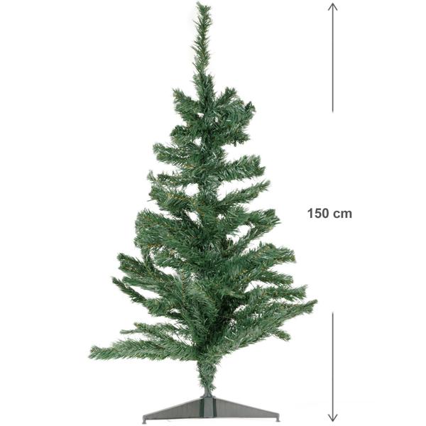 Künstlicher Tannenbaum - 150 cm Höhe - Dunkelgrün, schnell aufgebaut, stabil & wiederverwendbar - Ideal für Zuhause, Büro & kleine Räume - Ohne Deko