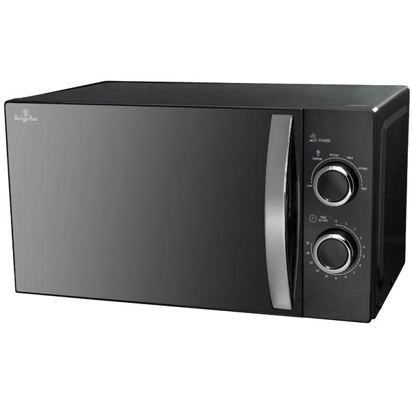 Mikrowelle mit Grillfunktion (20 L, 700W) – Moderner Mikrowellenherd, Auftau-Funktion, matt-schwarz, 6 Stufen