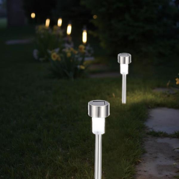 24er-Set Mini-Solar-Wegeleuchten - Dämmerungssensor & Erdspiess - Für Gartenwege, Treppen, Beete - Kabellose LED-Solarleuchten bis 8h