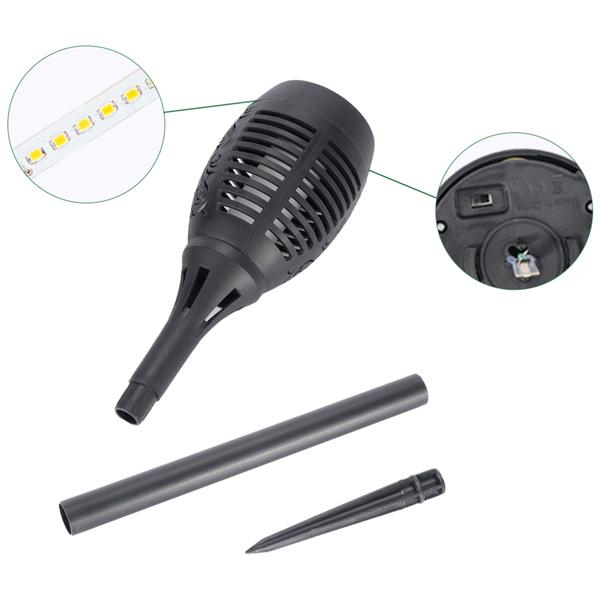 8er-Set LED-Solar-Gartenfackeln mit Flammen-Effekt (H 78cm): Akku, realistisch & wetterfest - Fur romantisches Ambiente im Garten & Balkon