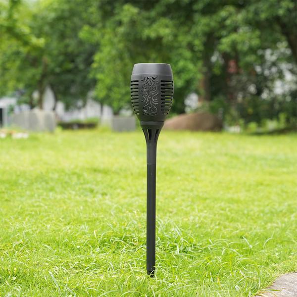 8er-Set LED-Solar-Gartenfackeln mit Flammen-Effekt (H 78cm): Akku, realistisch & wetterfest - Fur romantisches Ambiente im Garten & Balkon