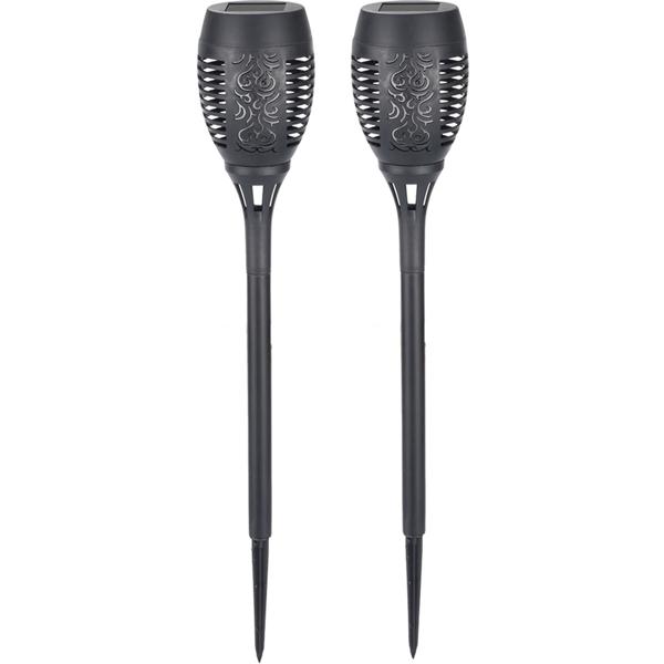 8er-Set LED-Solar-Gartenfackeln mit Flammen-Effekt (H 78cm): Akku, realistisch & wetterfest - Fur romantisches Ambiente im Garten & Balkon