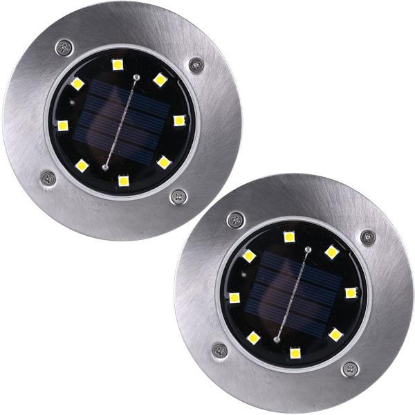 Edles 2er-Set Solar-Bodenstrahler 200lm IP44 mit Erdspiess: Helle Aussenleuchte für Garten & Weg – Schaffen Sie Sicherheit & Lichtakzente