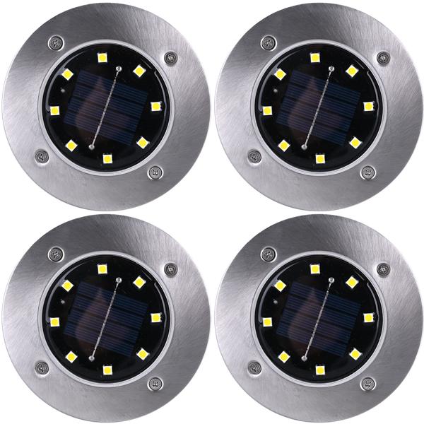 Edles 4er-Set Solar-Bodenstrahler 200lm IP44 mit Erdspiess: Helle Aussenleuchte für Garten & Weg – Schaffen Sie Sicherheit & Lichtakzente