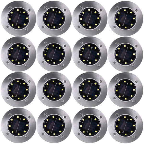 Edles 16er-Set Solar-Bodenstrahler 200lm IP44 mit Erdspiess: Helle Aussenleuchte für Garten & Weg – Schaffen Sie Sicherheit & Lichtakzente