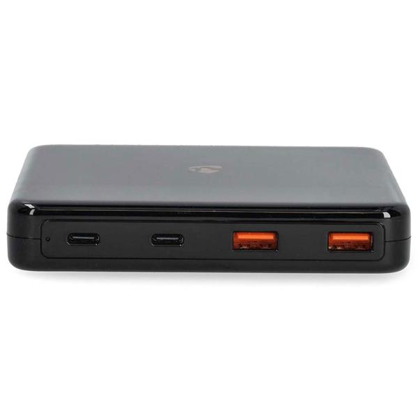 2er-Set Multiport Tischladegerät - GaN-Technologie 65W - 4 Ports: 2x USB-C (3.25A) 2x USB-A (3.0A) - Schnellladung für iPhone Notebooks Handys - spart Strom