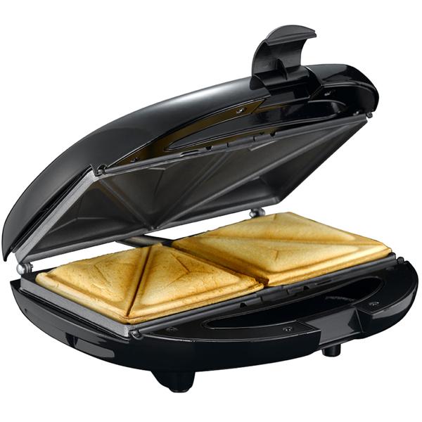 3in1 Multifunktions-Grill - Sandwichmaker, Waffeleisen und Kontaktgrill, starke 850 W, schwarz, Antihaftbeschichtung