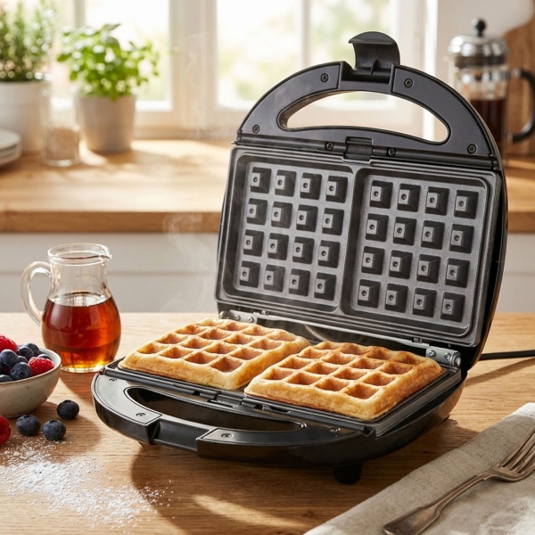 3in1 Multifunktions-Grill - Sandwichmaker, Waffeleisen und Kontaktgrill, starke 850 W, schwarz, Antihaftbeschichtung