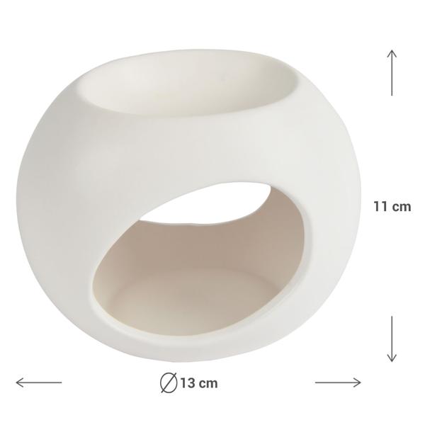 Duftlampe Keramik weiss Ø 13 cm - Ideal für Duftöl & Teelichter - Schafft entspannendes Ambiente für Bad, Wohnzimmer, Garten - Langanhaltender Duftzauber