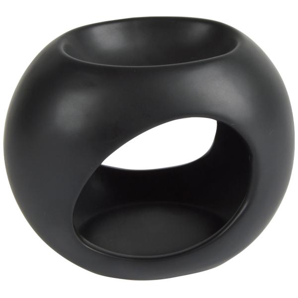 Keramik Duftlampe schwarz Ø 13 cm - Ideal für Duftöl & Teelichter - Schafft wohliges Ambiente - Robust & elegant für Zuhause
