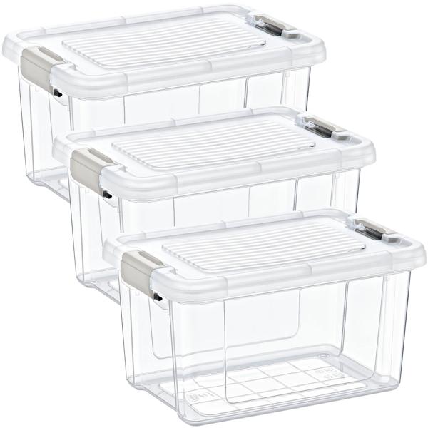3er-Set Vorratsbox,1250ml, transparent